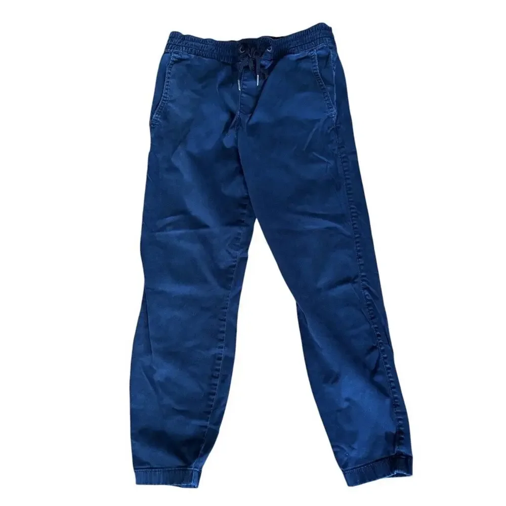 Hollister Advanced Stretch Taper Twill Jogger Pants Navy Blue Mens XS